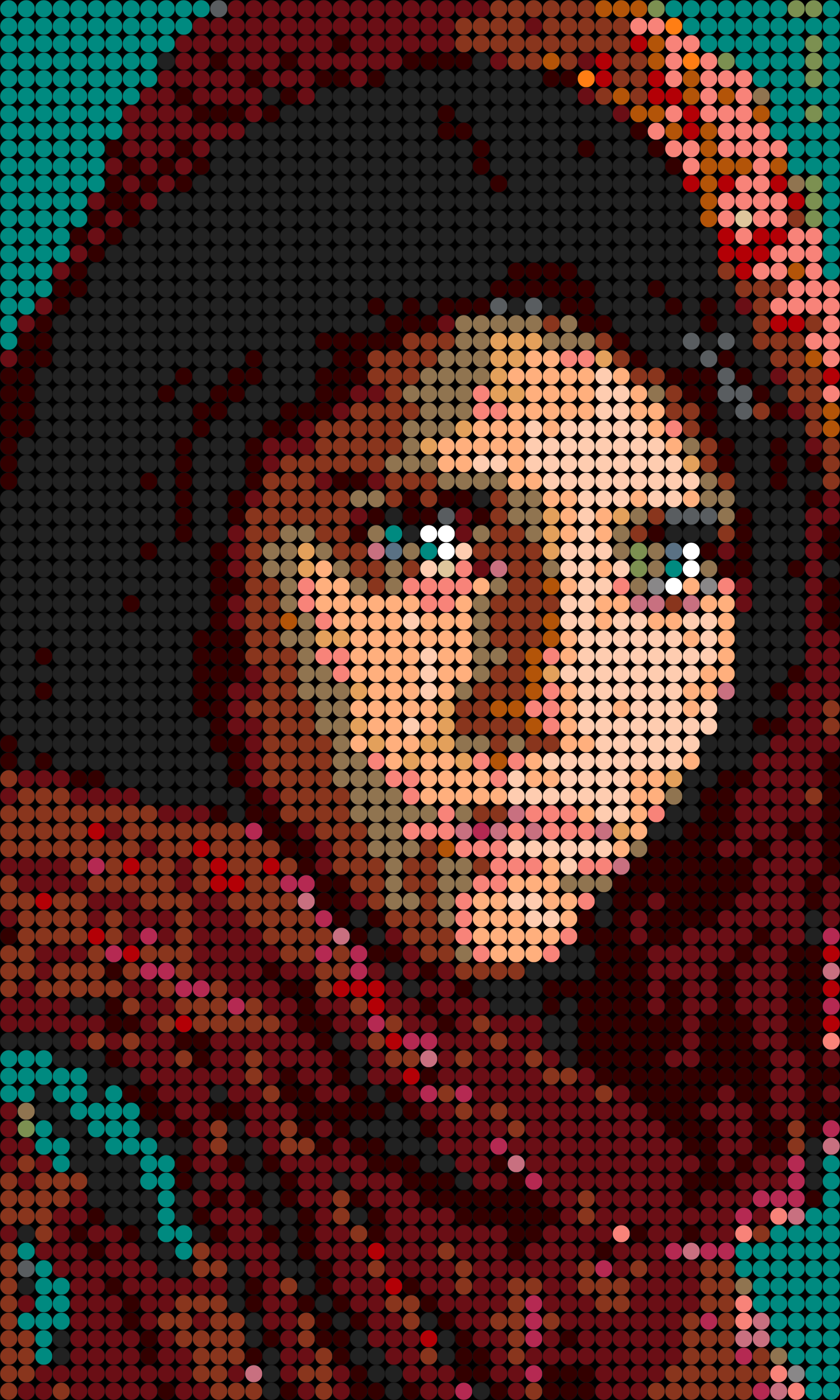 Kit Grande retrato pixel art - 48x64 dots 38x51 cm